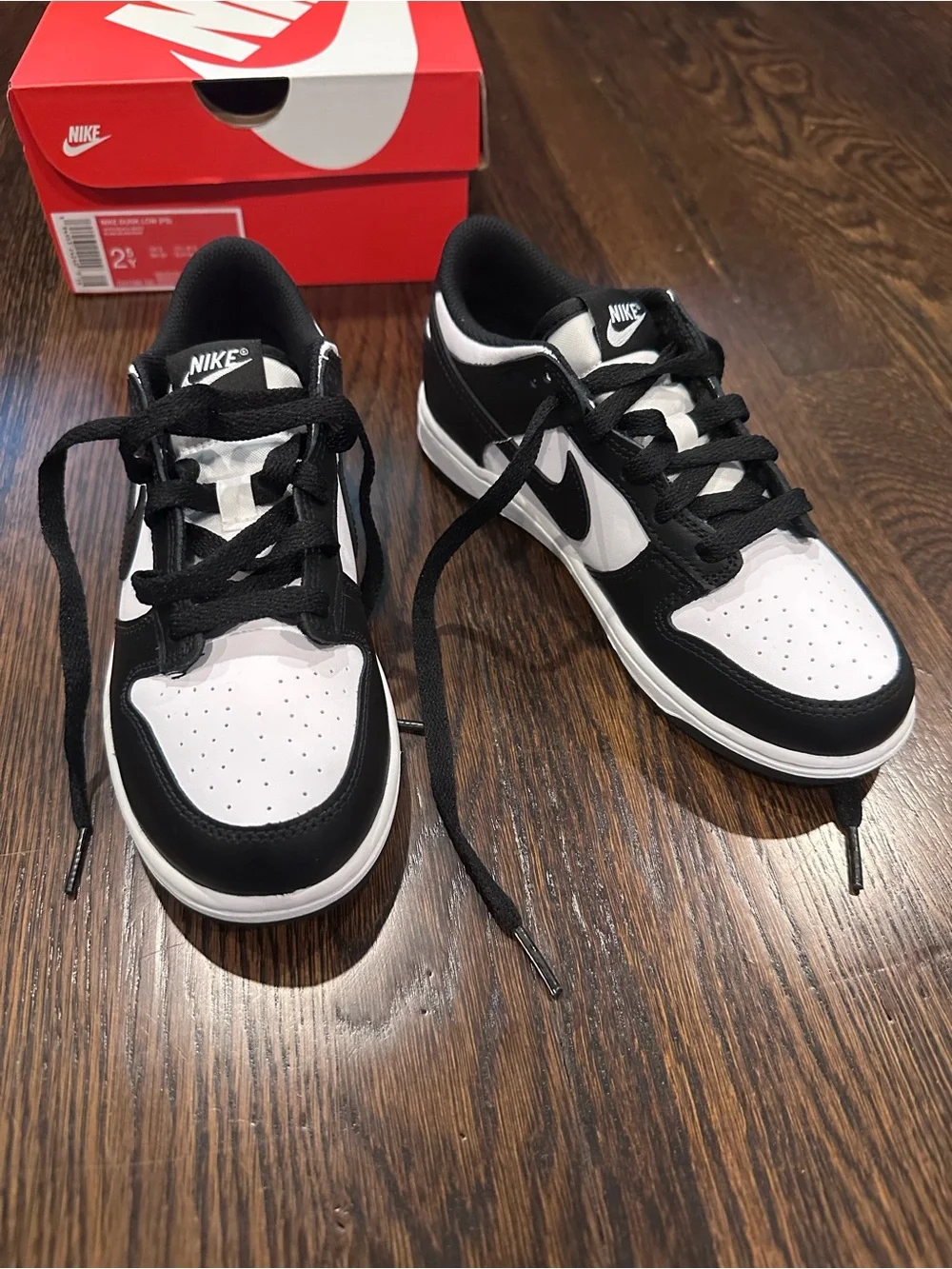 Nike Dunk Low Black White Panda Kids Size 2.5Y Brand New